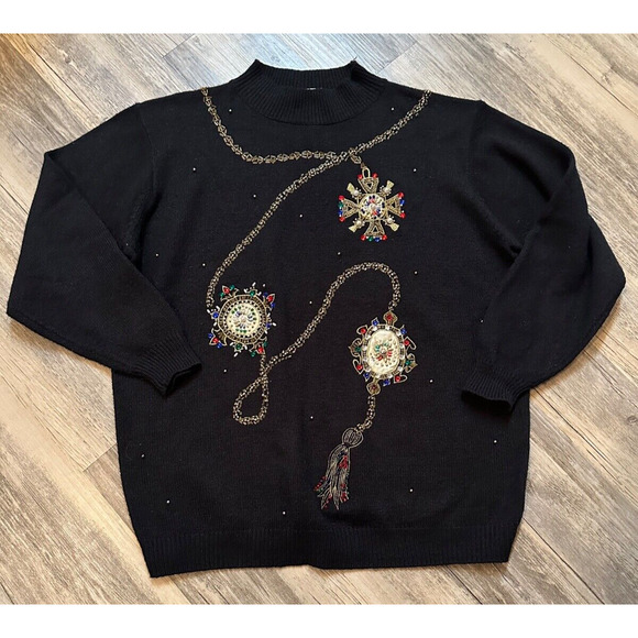 Koret Beaded Sweater Size XL Beaded Ornate Jewels Gems Embroidered - Picture 1 of 7